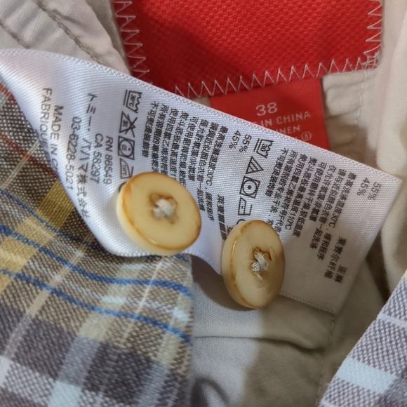 Final Price Tommy Bahama Shorts Mens 38 Chino Plaid Linen Blend Beach Preppy - Picture 9 of 13